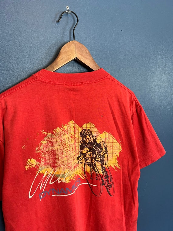 Vintage 80’s Cycling Bicycle Pocket T Shirt Tee S… - image 1