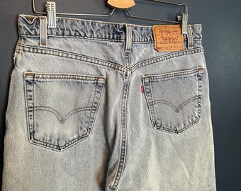 Vintage 90’s Levis 505 Light Wash Denim Jeans Size 36/30 Altered USA