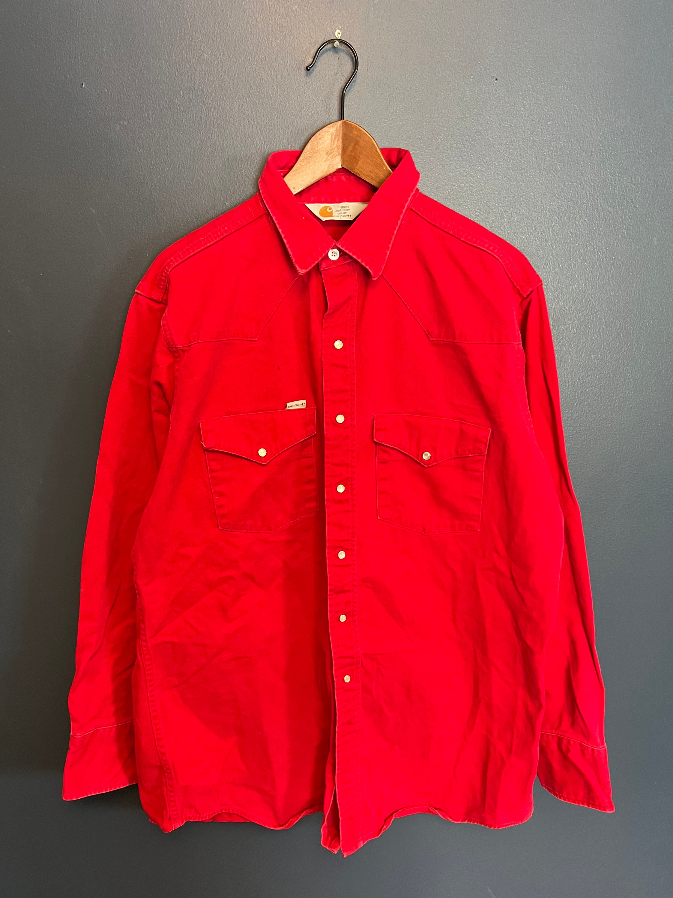 Vintage 90s Carhartt Pearl Snap Western Wear Button up Shirt - Etsy