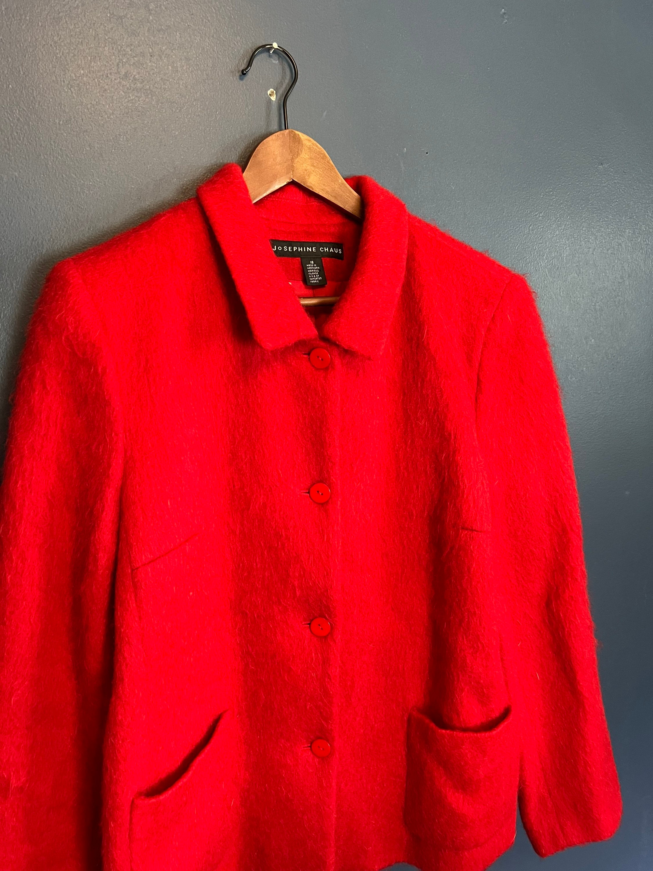 Vintage Y2K Josephine Chaus Mohair Blazer Button up Jacket Size 16 