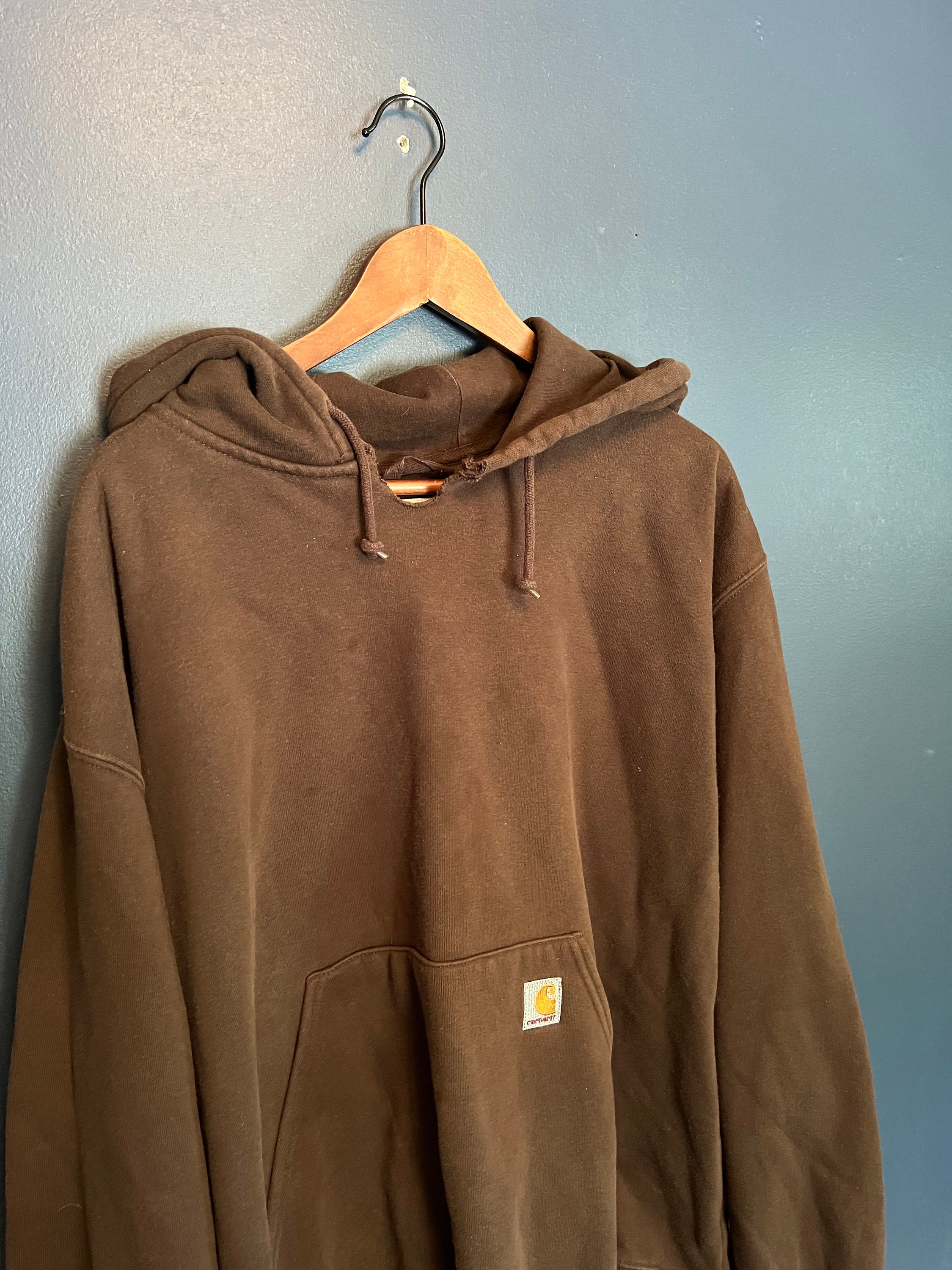 Vintage Y2K Carhartt Brown Logo Hoodie Size 2XL - Etsy