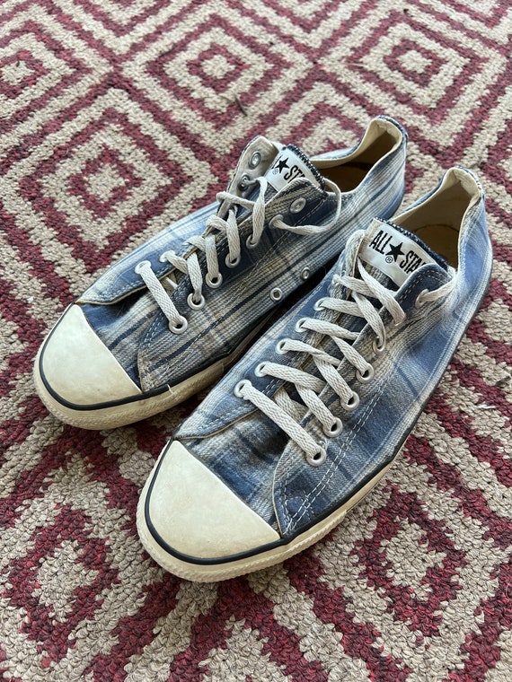 Vintage 90s Converse Plaid Made in USA Chuck Taylor Lows Size 11