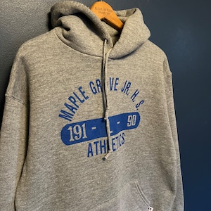 Vintage 80s Russell Athletic Heather Grey Athletic Hoodie Size 