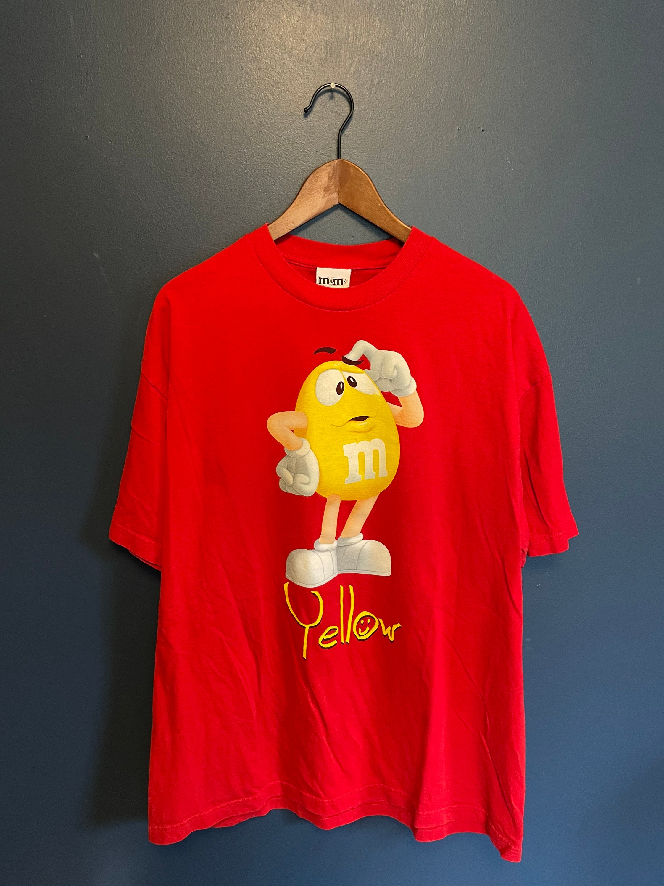 Vintage M & M's Yellow M&M Yellow Graphic Short Sleeve T-shirt Youth Size L