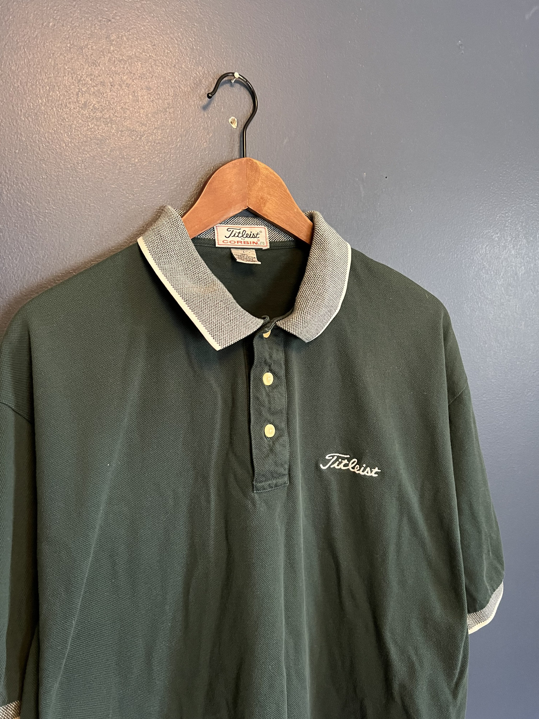 Vintage 90s Titleist Golf Embroidered Polo Shirt Size Large 
