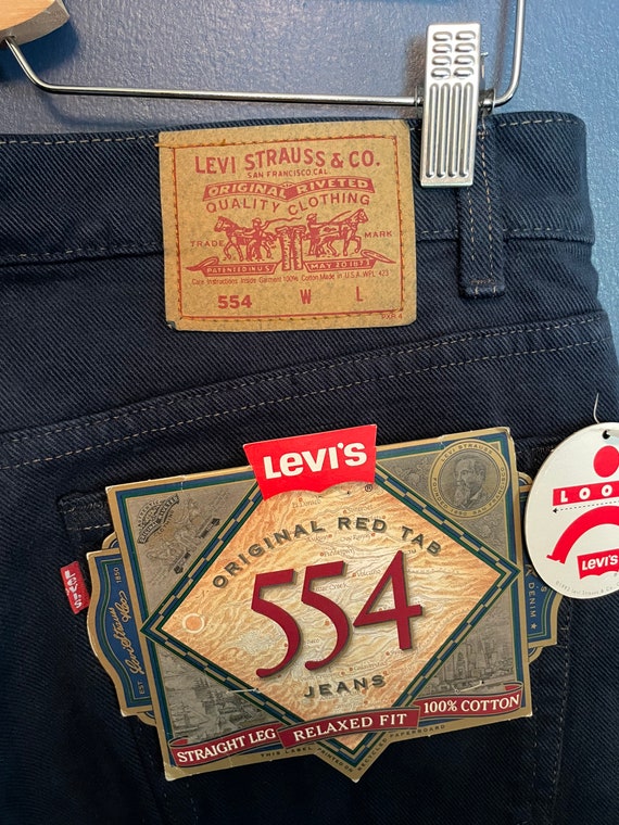 Brand New With Tags Vintage 1993 Levi’s 554 Navy … - image 2