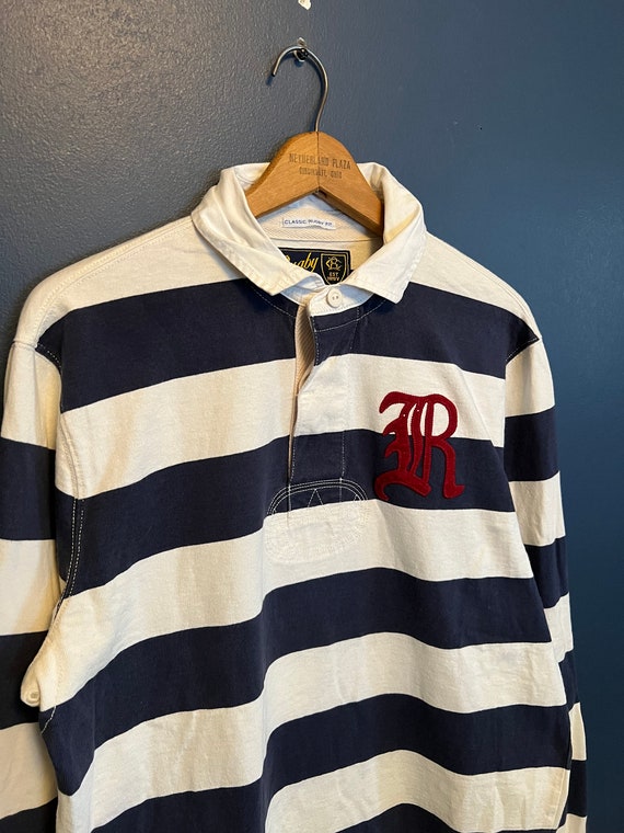 Vintage Polo Sport Ralph Lauren Spell Out Striped Rugby Shirt | Reset Vintage Shirts | Buy • Sell • Trade | St. Louis & Kansas City