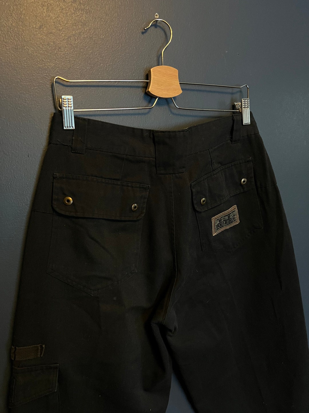 Vintage 90s Bugle Boy Navy Cargo Pants Size 33 Etsy