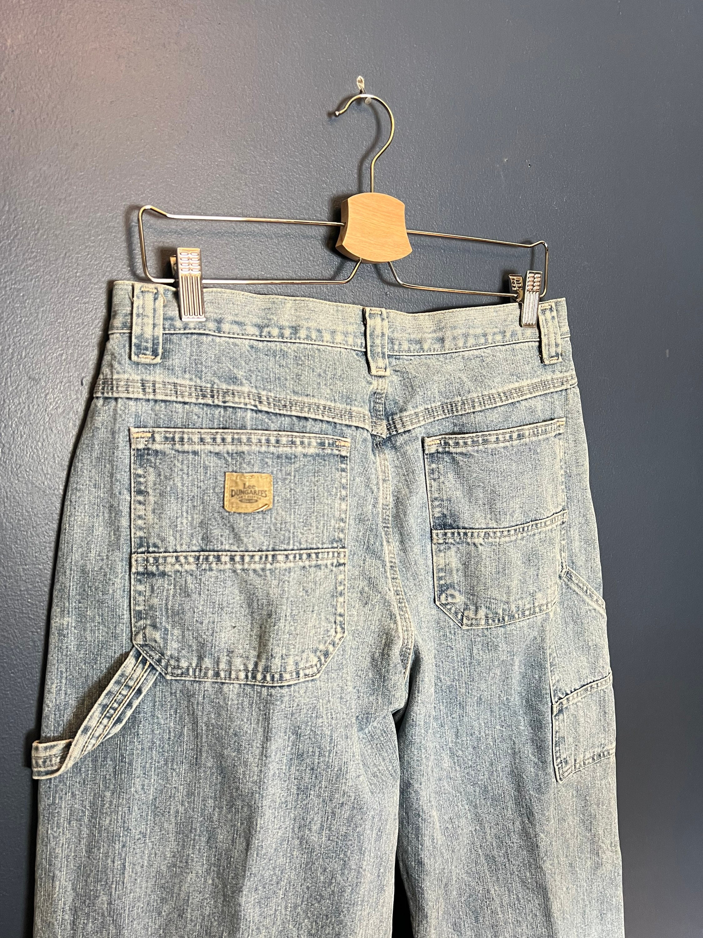 Vintage 90s Lee Dungarees Denim Carpenter Blue Jean Pants Size
