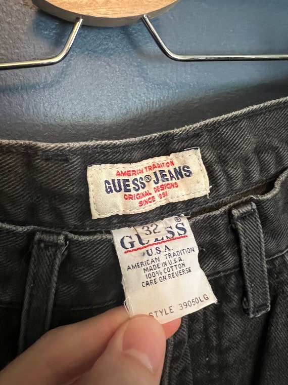 Vintage 90’s Guess USA Black Denim Jeans Size 32 … - image 2