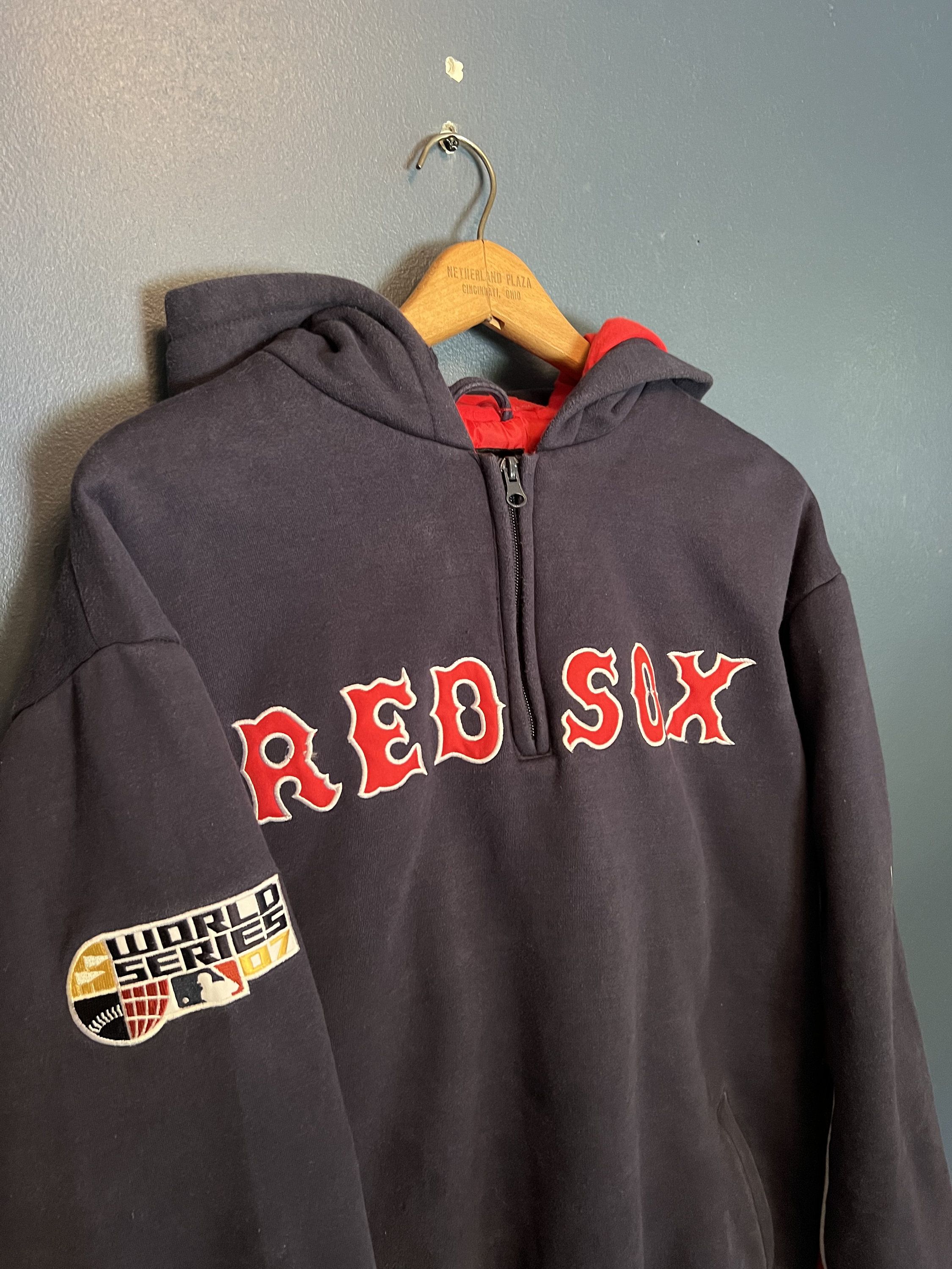 Vintage Y2K Boston Red Sox 2007 World Series Insulated Hoodie Size Large