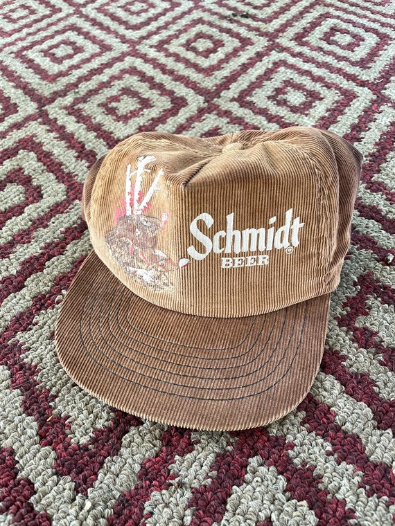 ください Vintage Schmidt Beer Brown Corduroy Hat Cap Wild Turkey ...