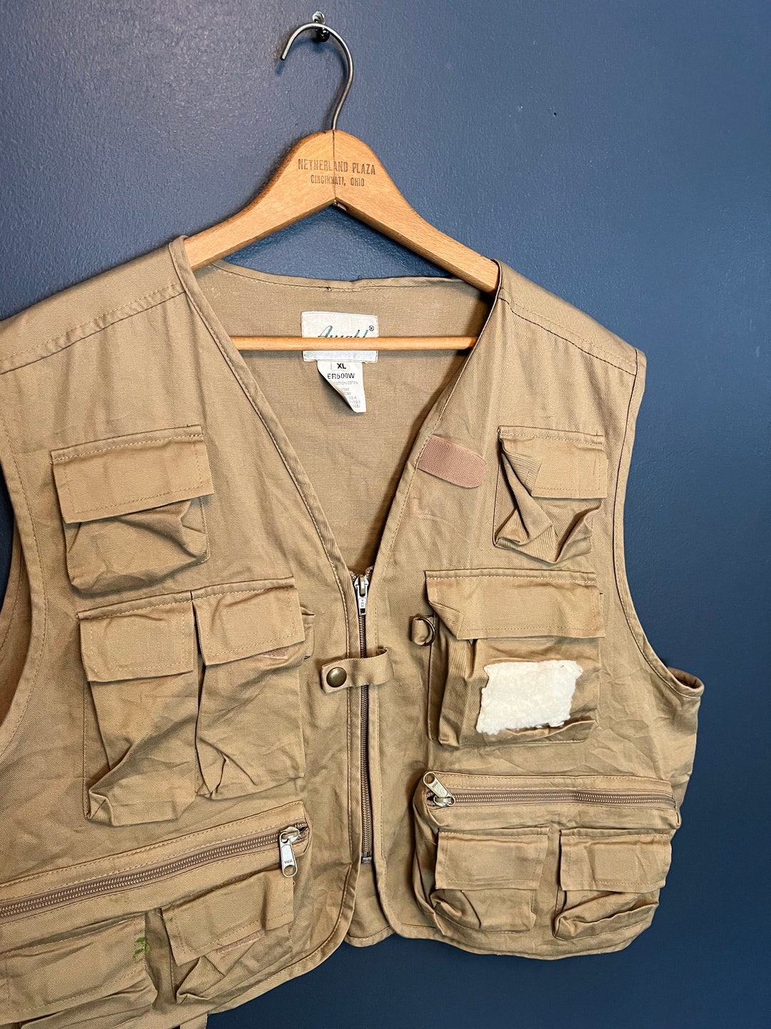 Vintage 90's Cargo Pocket Zip Fishing Vest Size XL
