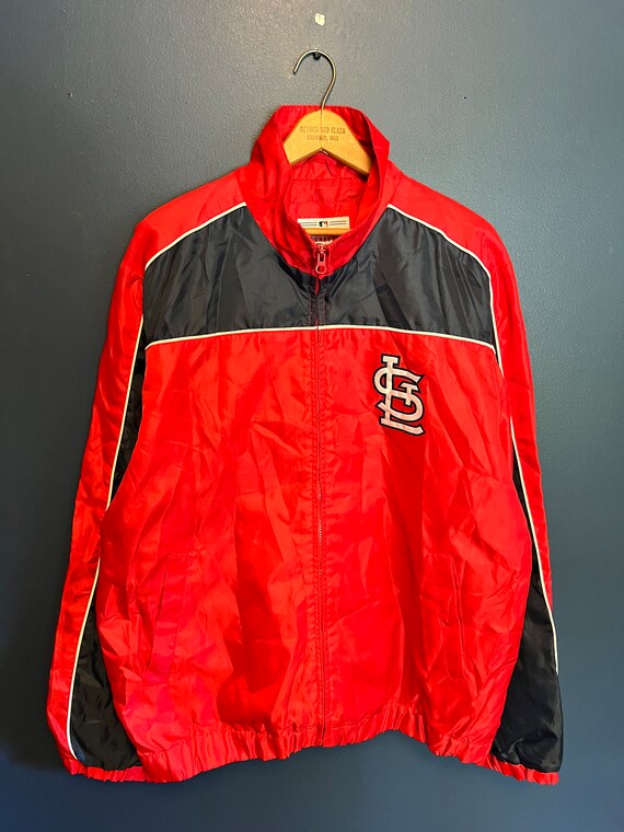 Vintage Y2K St Louis Cardinals MLB Zip Windbreaker Jacket Size Medium