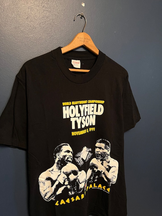 Vintage 1991 Evander Holyfield Vs Mike Tyson Boxing Tee Size Large