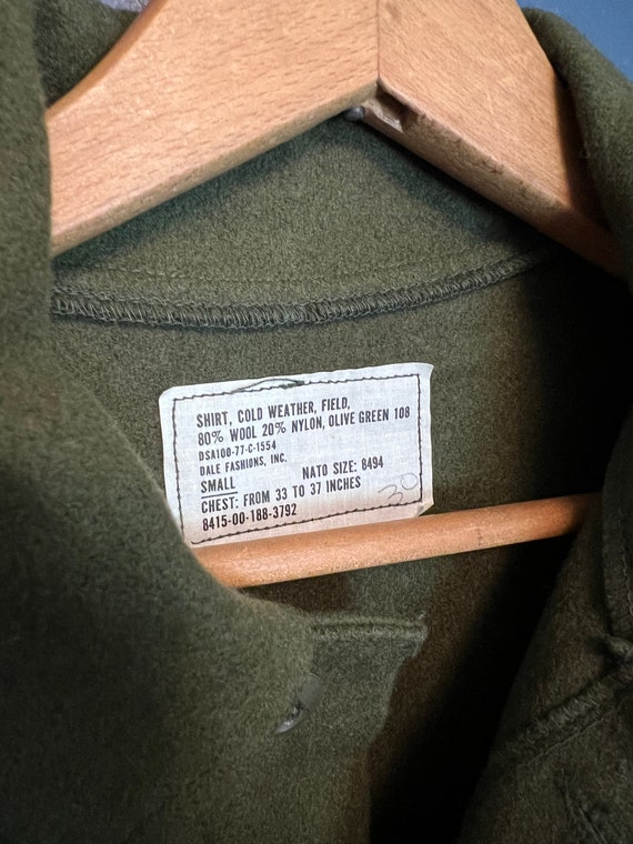 Vintage 70’s OG 108 US Army Olive Green Wool Butt… - image 2
