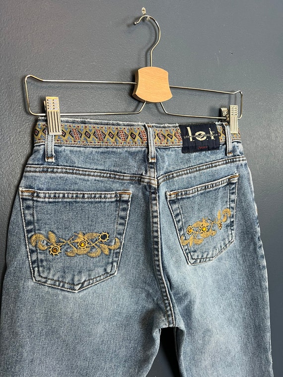 Vintage 90’s L.E.I Hippie Flared Bedazzled Jeans S