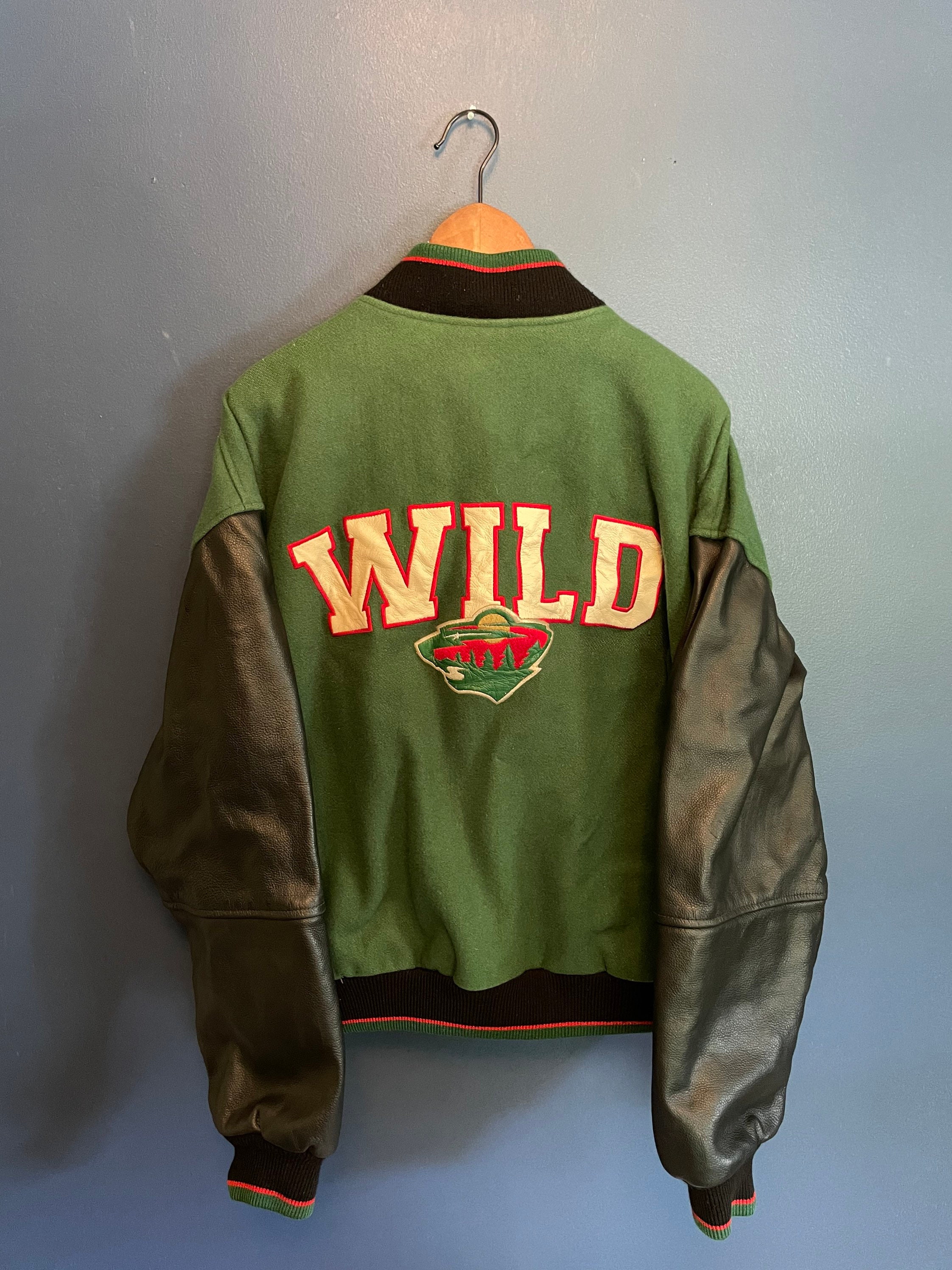 Vintage Minnesota Wild Leather Jacket NHL Vintage G-lll & Carl Banks Men’s  XL