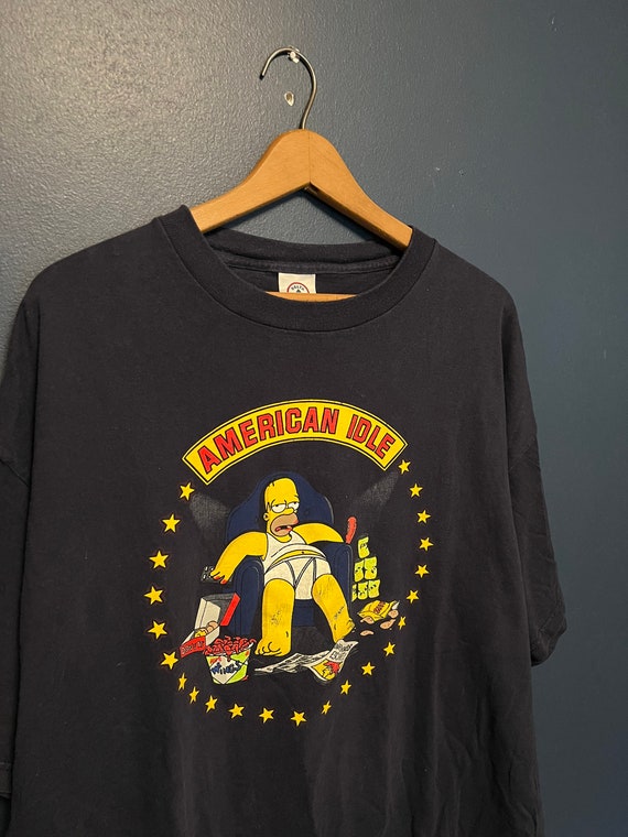 Vintage Y2K American Idle Homer Simpson T Shirt T… - image 1