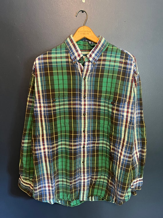 Vintage 90’s Kenny Rodgers Plaid Cotton Flannel S… - image 3
