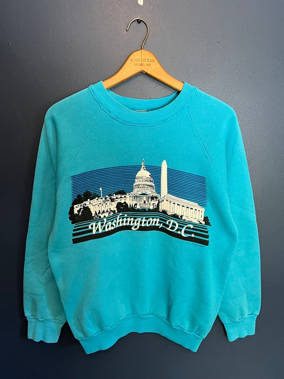Vintage 80’s Washington DC Teal Crewneck Size Med… - image 3