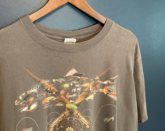 Vintage 90’s Wasilla Alaska Fly Fishing T Shirt Tee Size Large