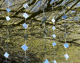 Sun Catchers with ALL MIRRORS for maximum sparkle in your yard, Tree Jewelry™ Garden Art, handmade in the USA, outdoor decor, gift for her