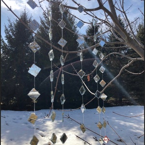 Sun Catchers with ALL MIRRORS for maximum sparkle in your yard, Tree Jewelry™ Garden Art, handmade in the USA, outdoor decor, gift for her