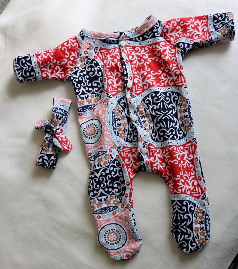 Clothing sets hat handmade pants mix and match custom made baby kimono onesie burp cloth headband owls and feathers bandana bib