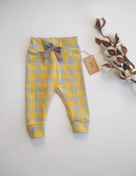 grey and yellow plaid pants