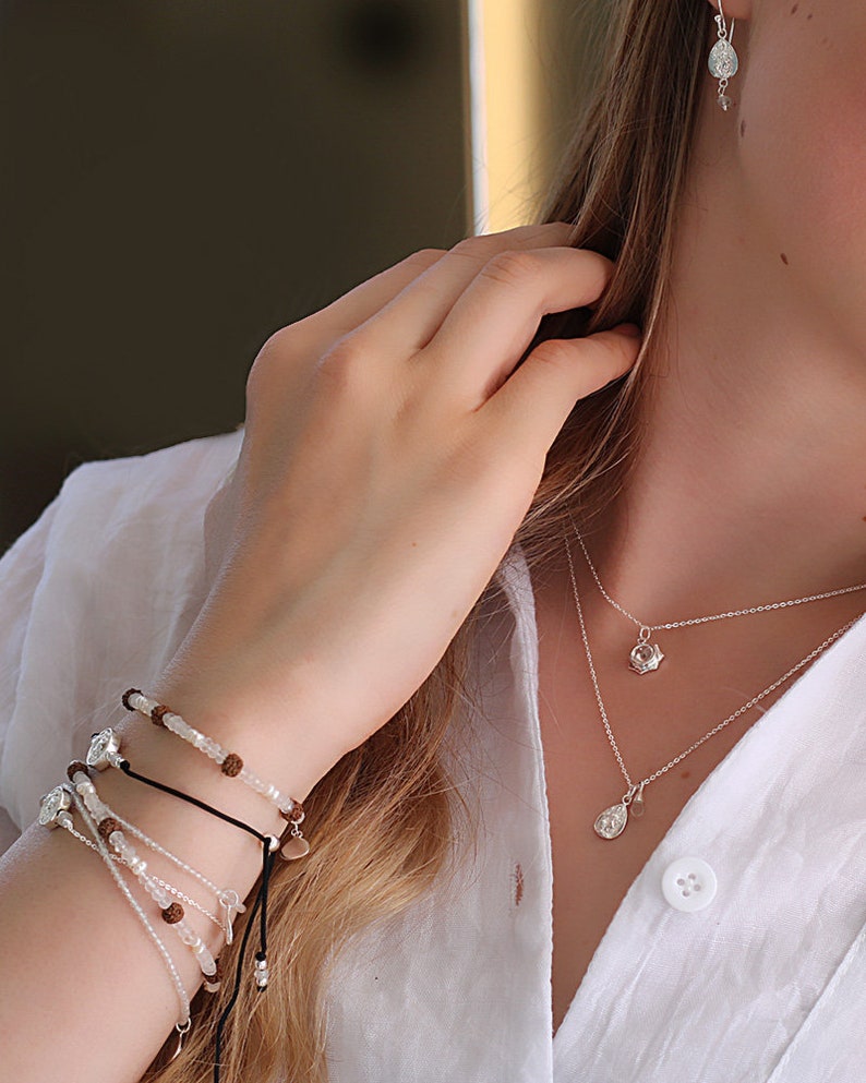 Lotus Necklace Sterling Silver Lotus Necklace Crystal Lotus Necklace Lotus Necklace