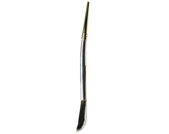 Handmade Argentine Mate Straw. Bombillon/Straw Straight - Made of Nickel Silver (Alpaca)