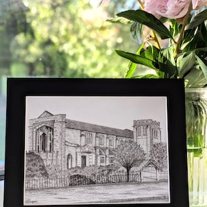 Port Sunlight Mounted Print; Christchurch, Wirral, art gifts, Lever, church, wall art, home decor