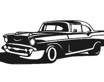 1950s Vintage Car Man Cave Decor Details about   1957 Chevy Coupe Wall Decal Garage Wall Art 
