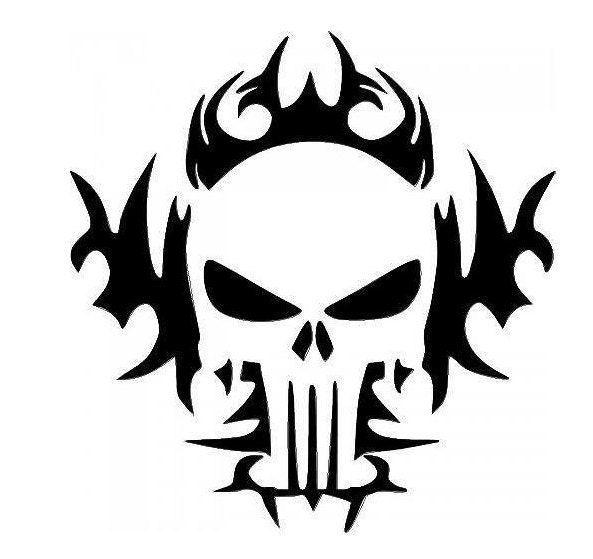 tribal skull Decal good for Car Truck Laptop Window. Sticks to any clean smooth surface