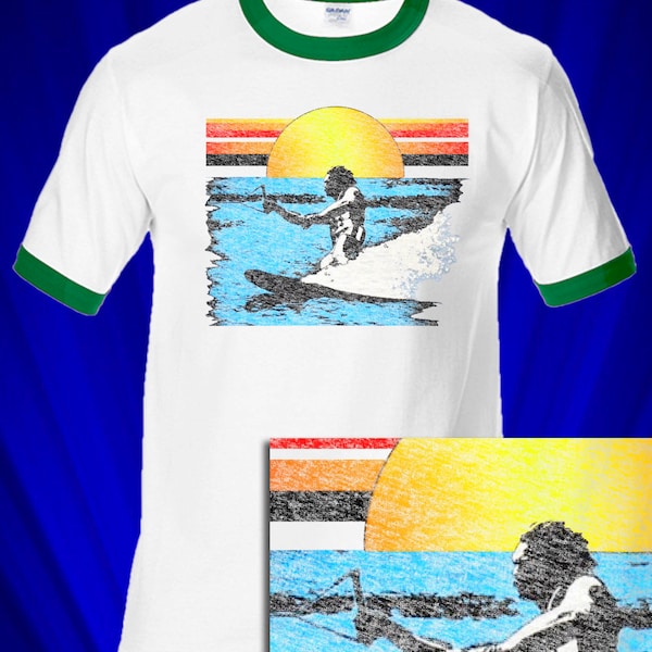 Water Ski 1977 Ringer T-SHIRT FREE ship USA