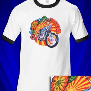 Honda Motorcycle Motocross 1974 Ringer T-shirt FREE S&H