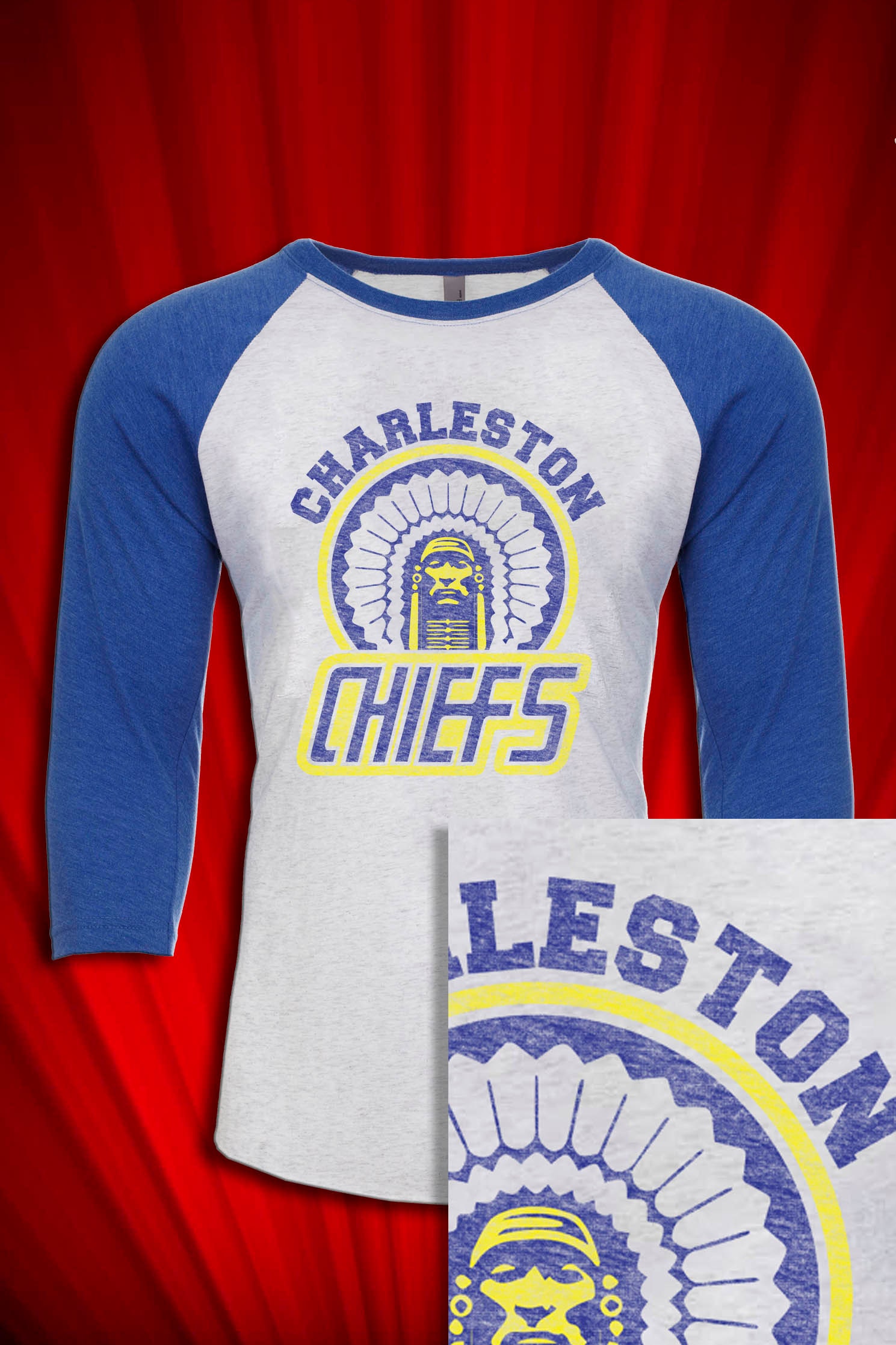 Vintage Charlestown Chiefs Hockey Jersey Sz M Blue Slap Shot Hanson  Brothers