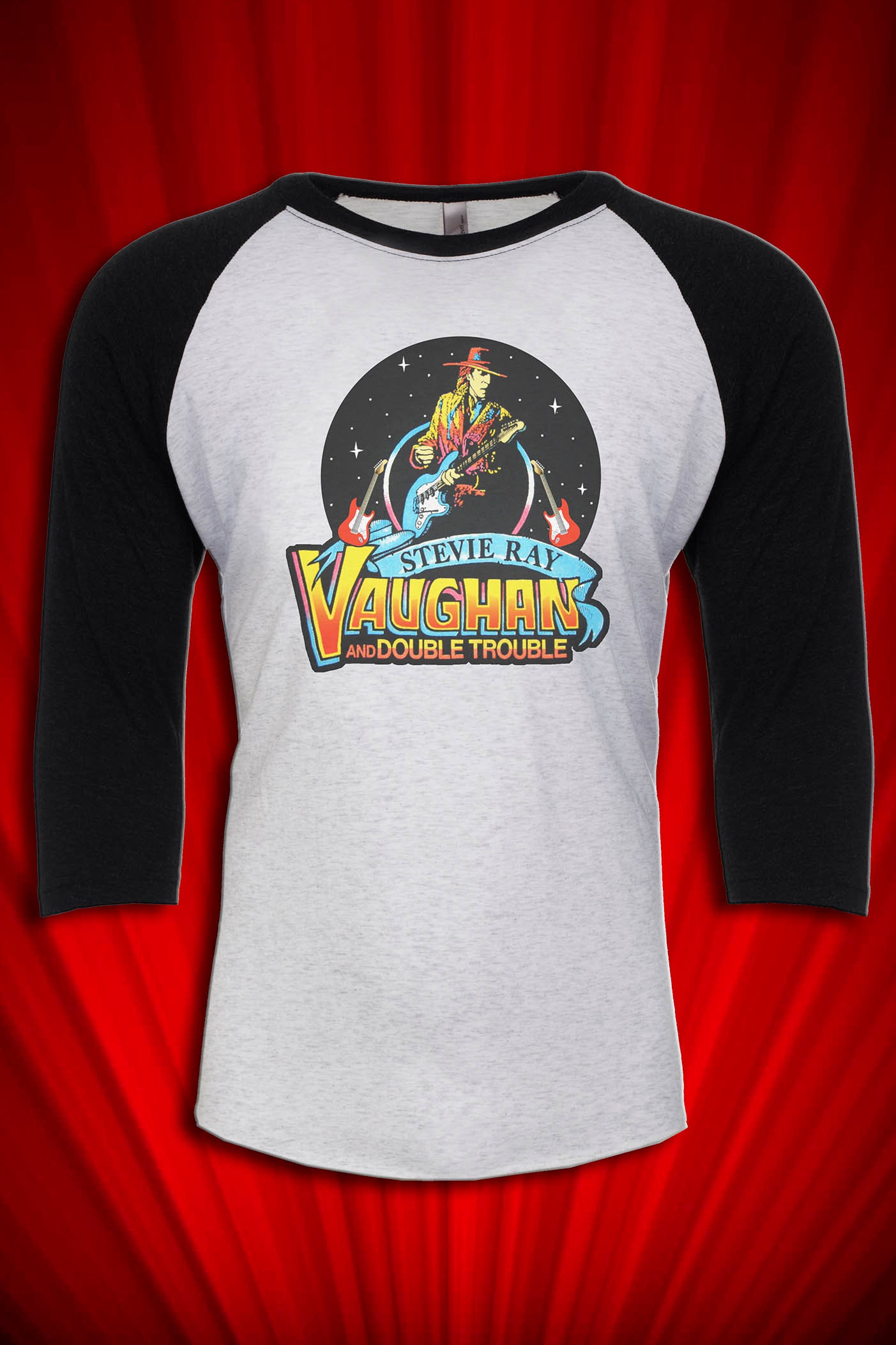 Discover Stevie Ray Vaughan 1988 Vintage Tour Concert Baseball Tee