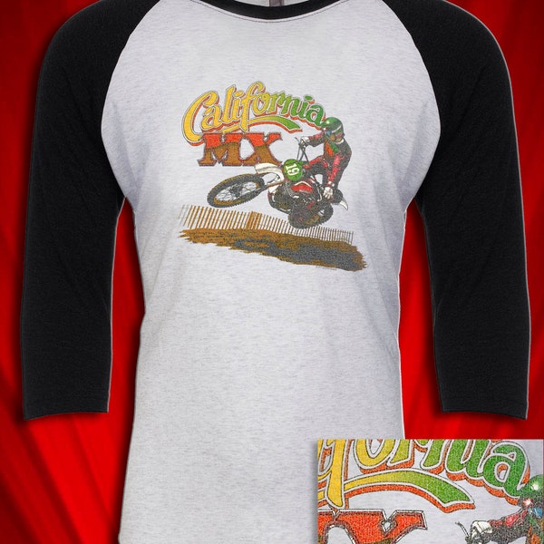 California MX Motocross 1977 Vintage Style Jersey T-shirt