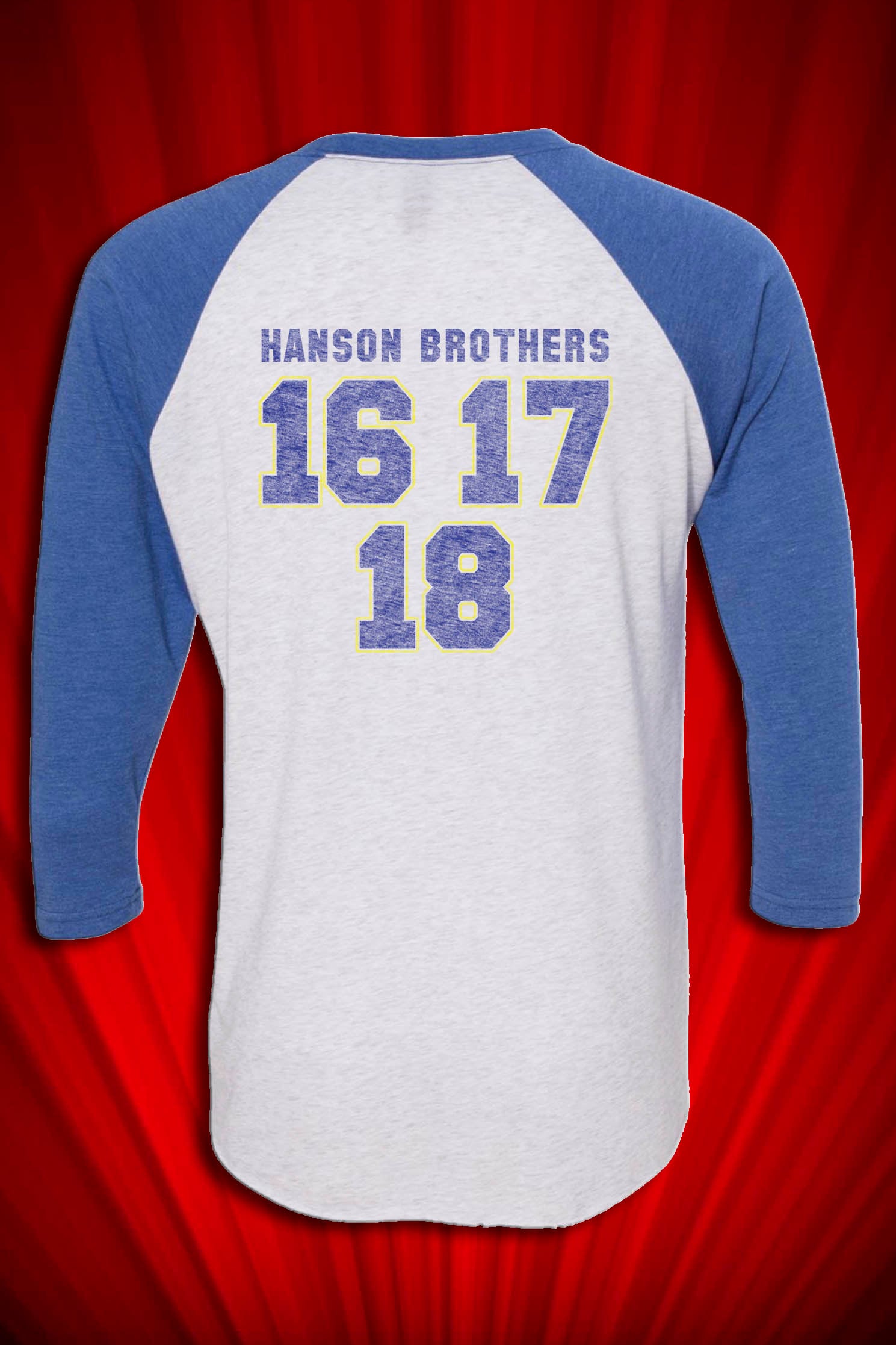 Hanson Brothers Jersey, Charlestown Chiefs 16,17,18 Slap Shot Ice Hockey  Movie Jersey 
