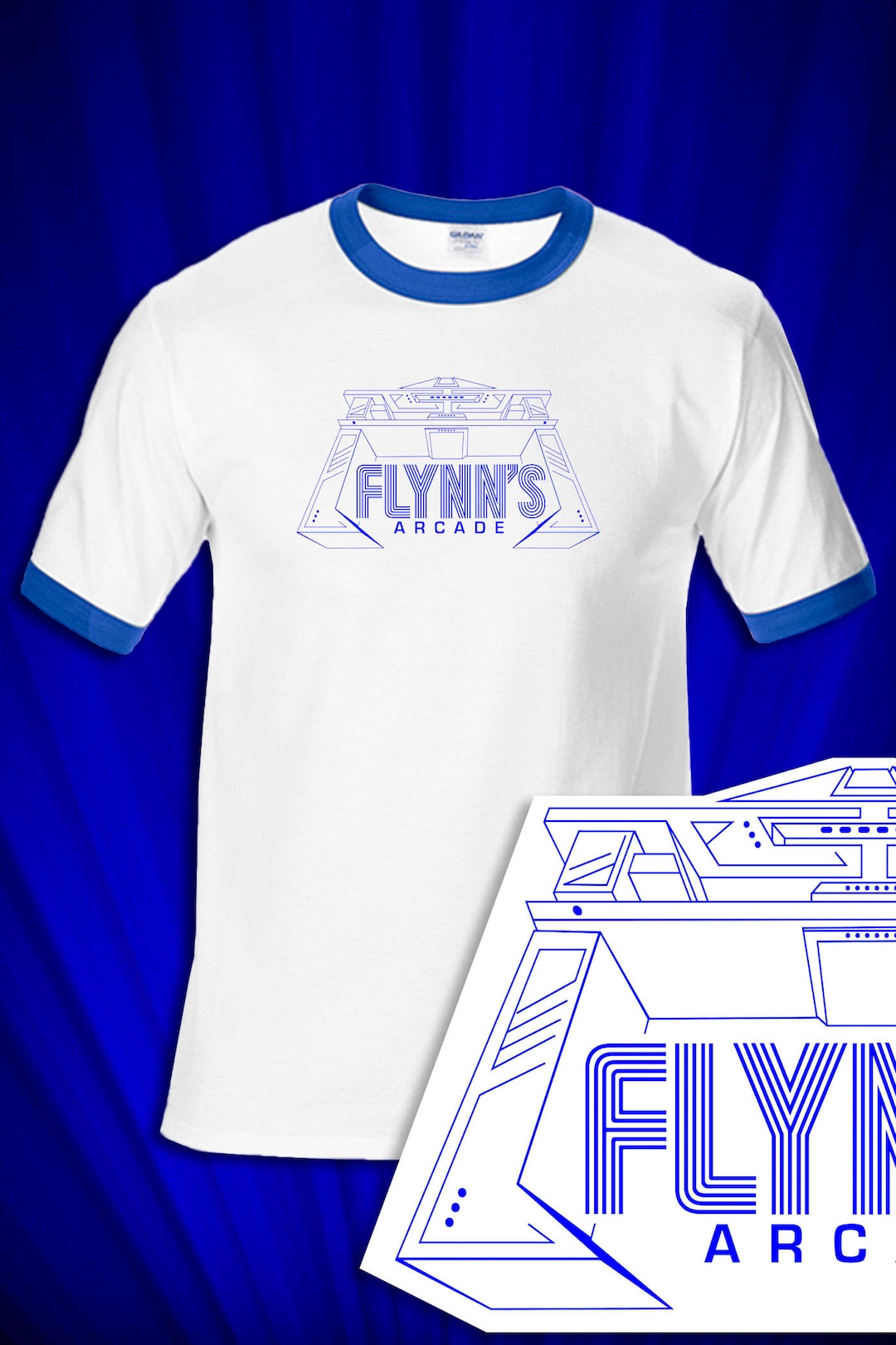 【SORANO】SORANO Single Logo Ringer T-Shirt Flynn's Arcade TRON RINGER T-shirt Free S&h USA Space