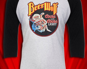 Beer Wolf 1980s vintage basketball Jersey FREE SHIPPING