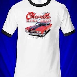 1970 SS454 Chevelle Hot Rod MOPAR Ringer T-shirt FREE S&H Super Sport Turbo Jet