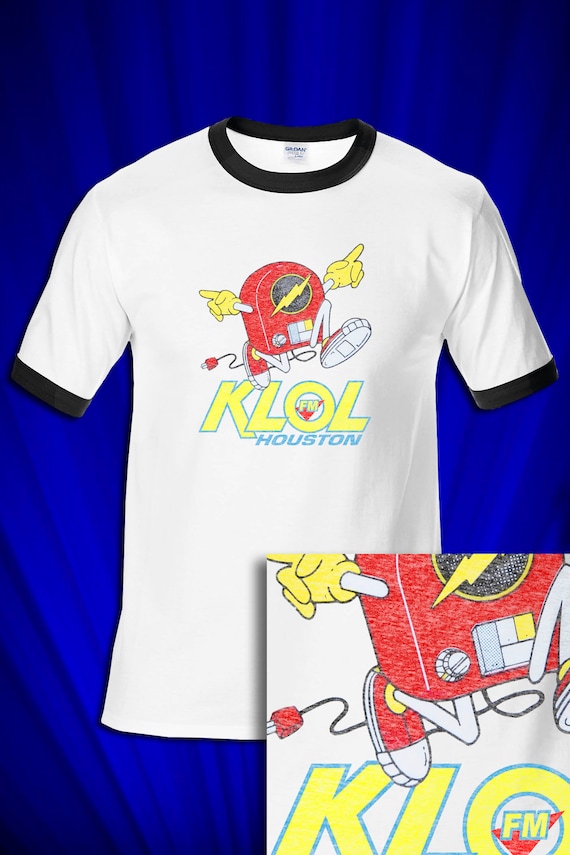【KOOLOSET】Retro Mood Check Shirt KLOL Houston Texas Rock Radio Station 1970s 1980s Retro