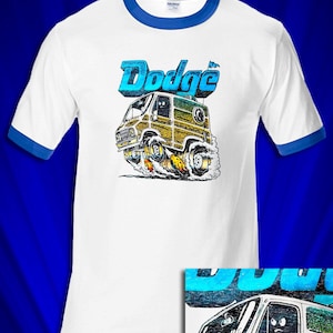 1975 Dodge Van Hot Rod   Ringer T-shirt FREE S&H