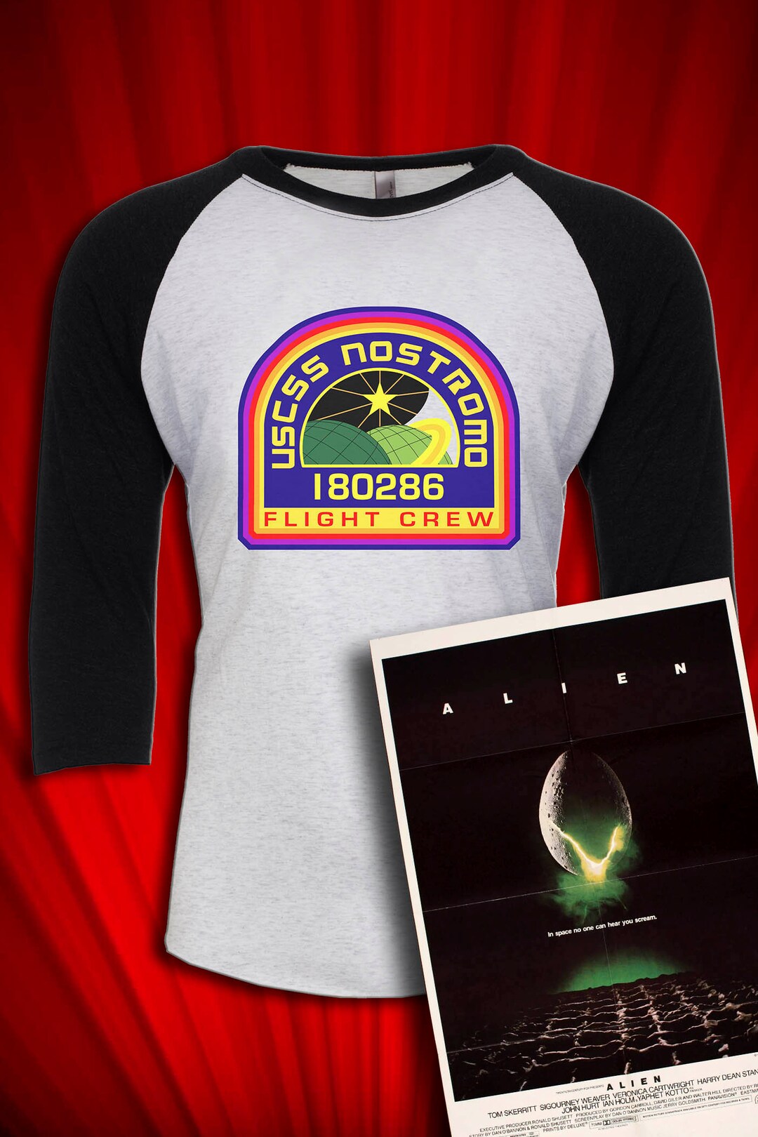 Nostromo Flight Crew tee FREE S&H Alien inspired movie t-shirt - Etsy.de