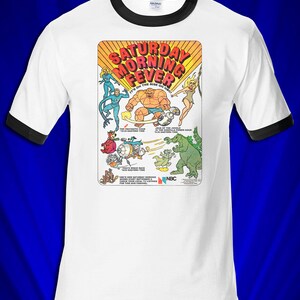 Saturday Morning Cartoons Retro RINGER Tee FREE ship USA