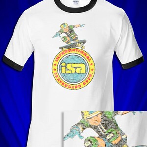 International Skateboard Association RINGER Shirt FREE S&H Vintage 1970s