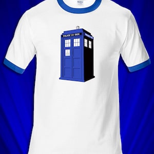 Police Box 1980s RINGER t-shirt FREE S&H USA